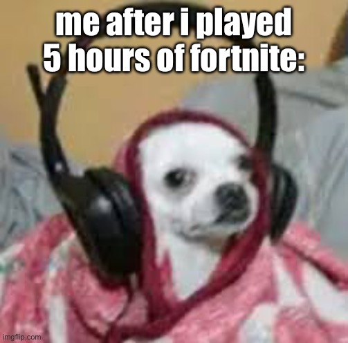 fortnitekiddo123 | me after i played 5 hours of fortnite: | image tagged in gaming | made w/ Imgflip meme maker
