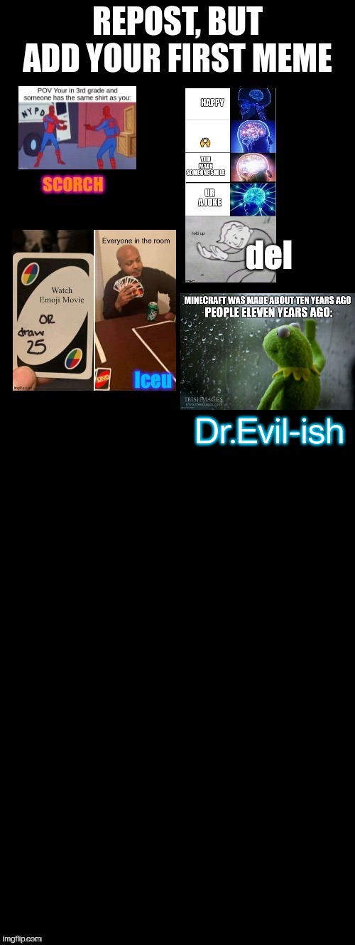 My first was something like this | Dr.Evil-ish | made w/ Imgflip meme maker