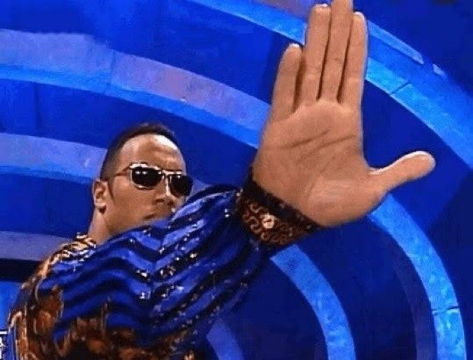 The Rock Talk To The Hand Blank Meme Template