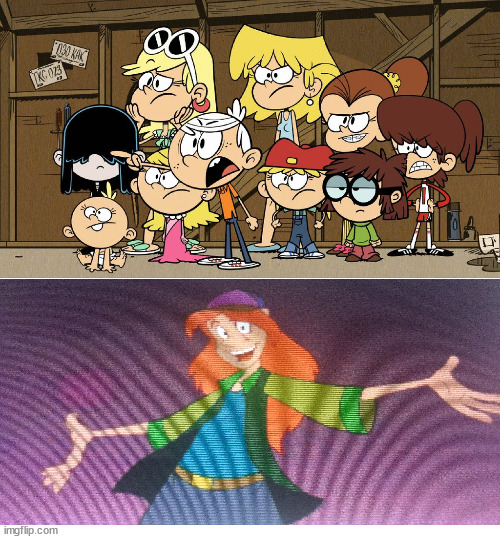 Lance Galahad vs The Louds | image tagged in loud house against meme template,memes | made w/ Imgflip meme maker