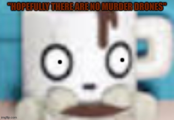 "HOPEFULLY THERE ARE NO MURDER DRONES" | made w/ Imgflip meme maker