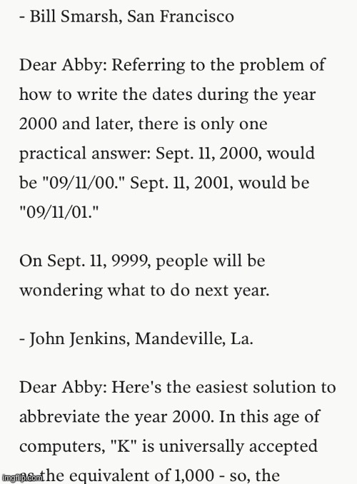 November 1993: “How would we abbreviate the year 2000?” | made w/ Imgflip meme maker