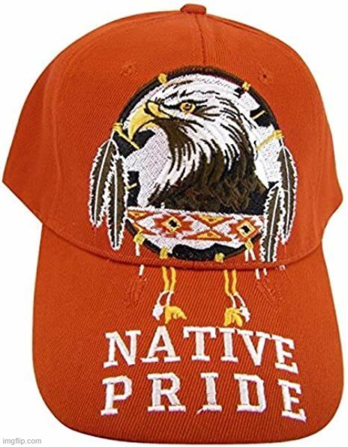 Native Pride hat red | image tagged in native pride hat red,native american,culture,humanity restored | made w/ Imgflip meme maker