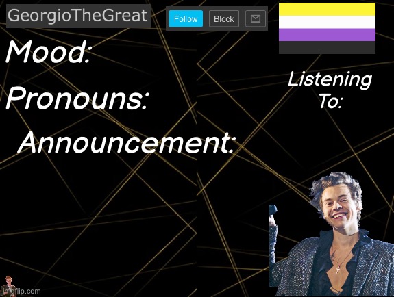 GeorgioTheGreat’s Announcement Temp Blank Meme Template