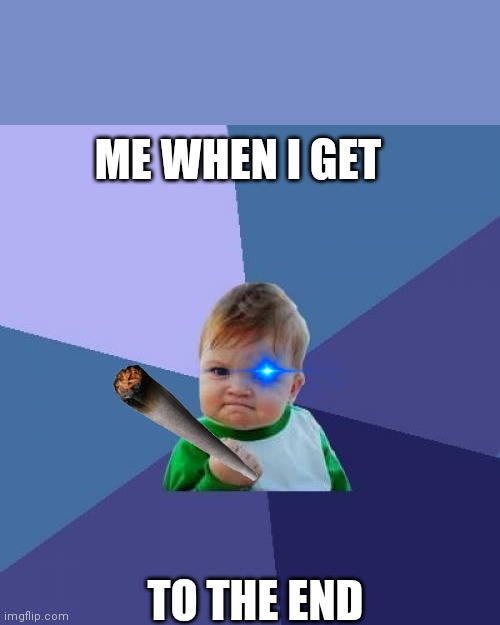 Success Kid Meme | ME WHEN I GET; TO THE END | image tagged in memes,success kid | made w/ Imgflip meme maker