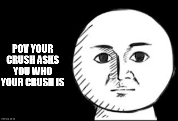 Straight face | POV YOUR CRUSH ASKS YOU WHO YOUR CRUSH IS | image tagged in straight face | made w/ Imgflip meme maker
