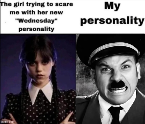 had to do it | image tagged in the girl trying to scare me with her new wednesday personality | made w/ Imgflip meme maker