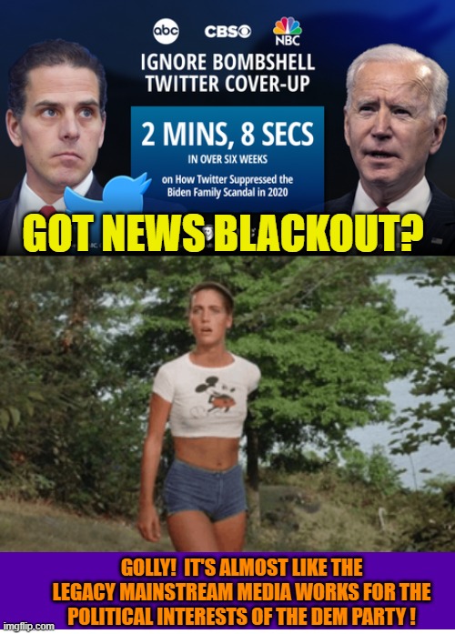 Yep . . . almost. | GOT NEWS BLACKOUT? GOLLY!  IT'S ALMOST LIKE THE LEGACY MAINSTREAM MEDIA WORKS FOR THE POLITICAL INTERESTS OF THE DEM PARTY ! | image tagged in so it goes | made w/ Imgflip meme maker