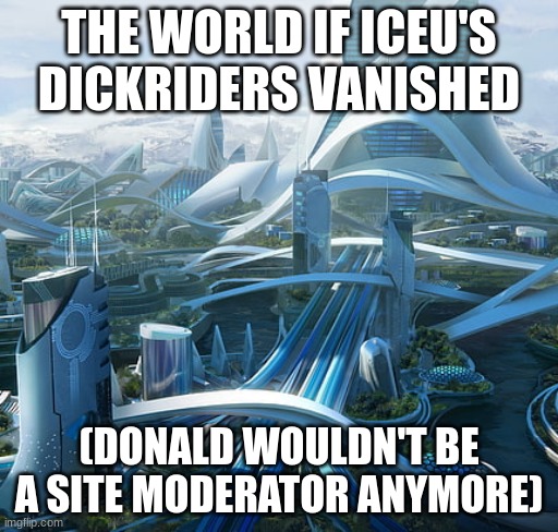 10 upvotes and ill post this in fun | THE WORLD IF ICEU'S DICKRIDERS VANISHED; (DONALD WOULDN'T BE A SITE MODERATOR ANYMORE) | image tagged in the world if | made w/ Imgflip meme maker