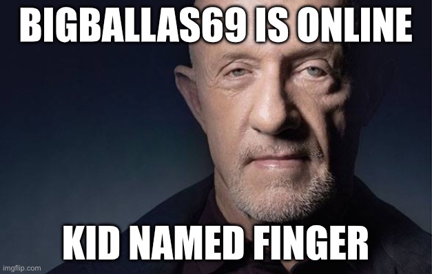 kid | BIGBALLAS69 IS ONLINE; KID NAMED FINGER | image tagged in kid named | made w/ Imgflip meme maker