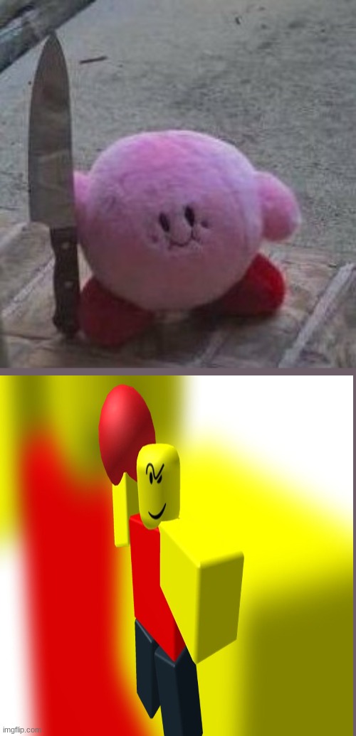 image title | image tagged in creepy kirby,and | made w/ Imgflip meme maker