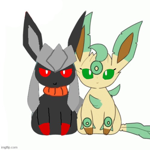 Comment a idea for a new member for this group | image tagged in redceon and leafe by sylceon | made w/ Imgflip meme maker
