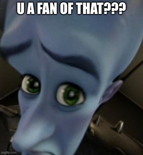 Megamind no bitches | U A FAN OF THAT??? | image tagged in megamind no bitches | made w/ Imgflip meme maker