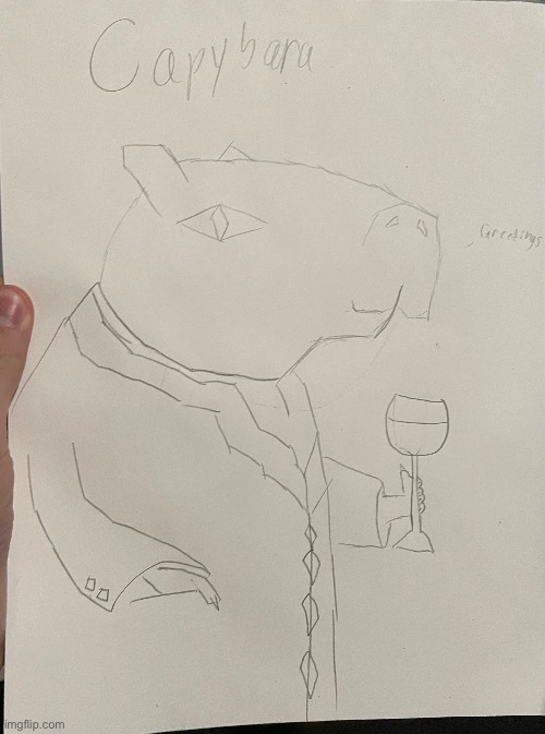 I drew Capybara | image tagged in capybara | made w/ Imgflip meme maker