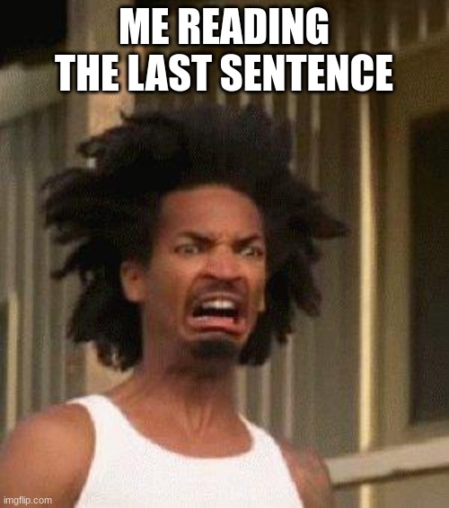 Disgusted Face | ME READING THE LAST SENTENCE | image tagged in disgusted face | made w/ Imgflip meme maker