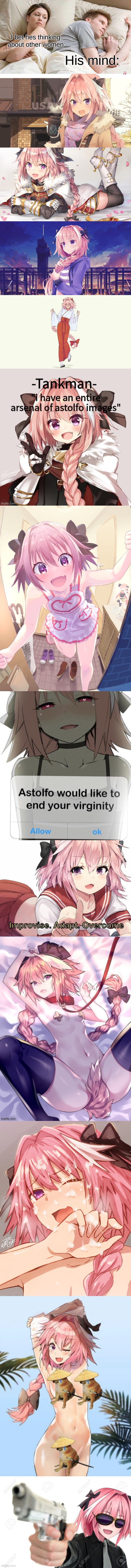 boi shut yo STUPID AH | I bet hes thinking about other women; His mind: | image tagged in memes,i bet he's thinking about other women,tankman astolfo template,pov astolfo,astolfo,astolfo improvise adapt overcome | made w/ Imgflip meme maker