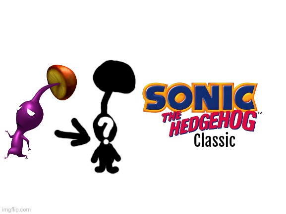 Who's That Pikmin? | Classic | image tagged in blank white template,pikmin,nintendo,sonic the hedgehog,sega,mushroom pikmin | made w/ Imgflip meme maker