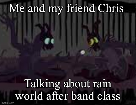 sfvcjaingers | Me and my friend Chris; Talking about rain world after band class | image tagged in sfvcjaingers | made w/ Imgflip meme maker