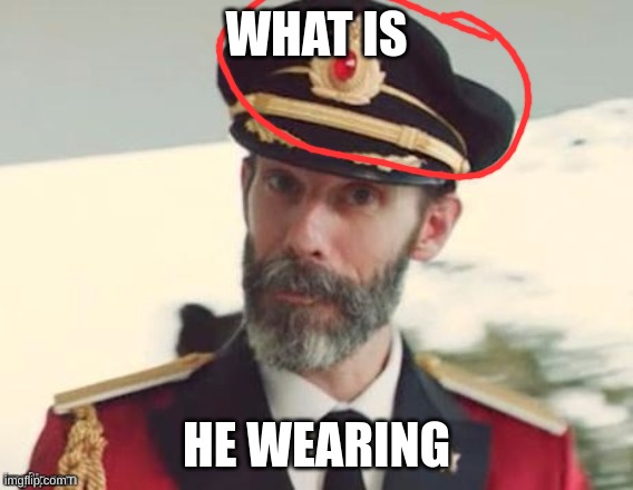  Captain obvious | WHAT IS HE WEARING | image tagged in captain obvious | made w/ Imgflip meme maker