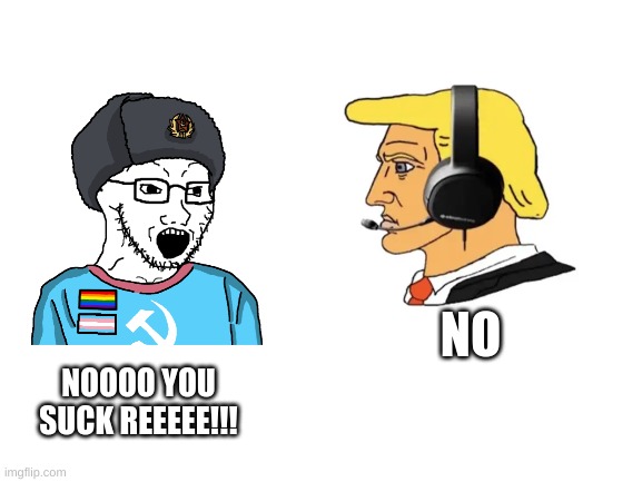 Blank White Template | NO NOOOO YOU SUCK REEEEE!!! | image tagged in blank white template | made w/ Imgflip meme maker