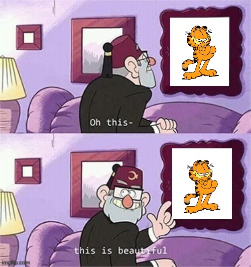 garfield is still a cartoon icon | image tagged in oh this this beautiful blank template,garfield,cats,paramount,nickelodeon,pop culture | made w/ Imgflip meme maker