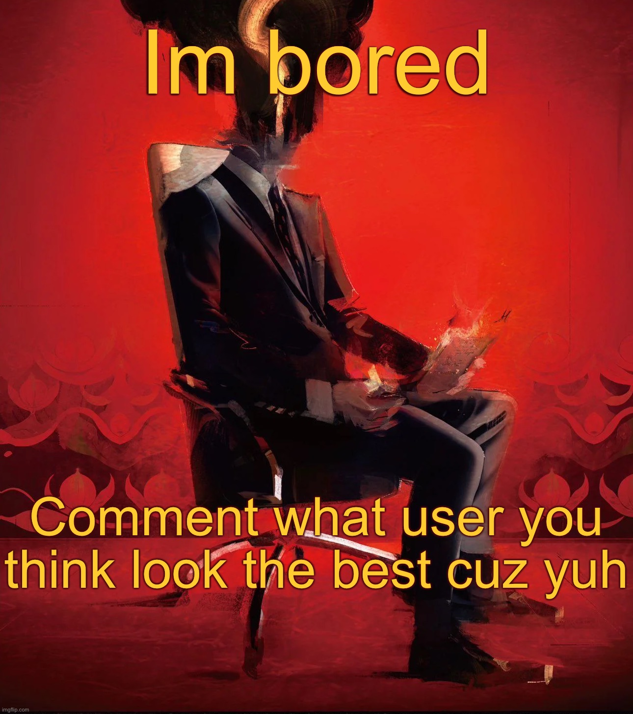 Choujin X | Im bored; Comment what user you think look the best cuz yuh | image tagged in choujin x | made w/ Imgflip meme maker