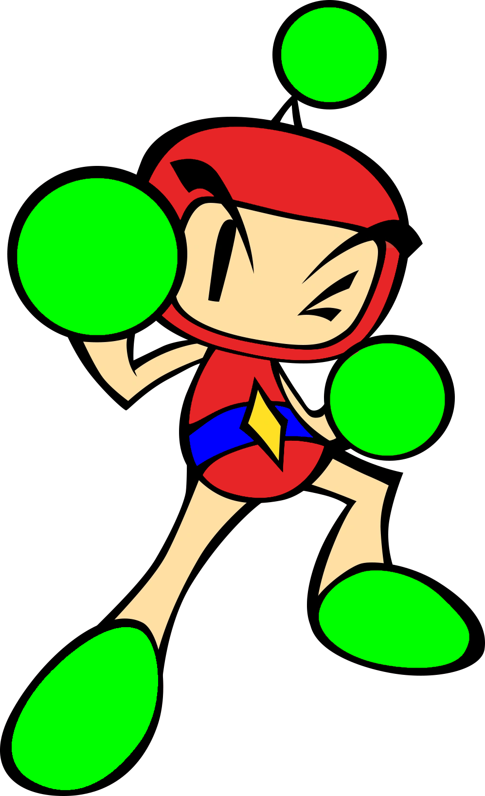 High Quality Classic Red Bomber in Super Bomberman R Style (SBR) Blank Meme Template