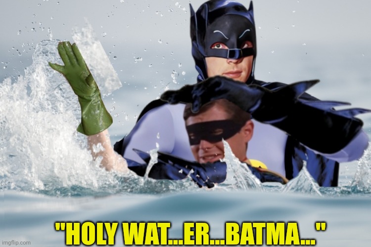 Shut the f@$k up Boy Wonder | "HOLY WAT...ER...BATMA..." | image tagged in batman and robin,drown,murder | made w/ Imgflip meme maker