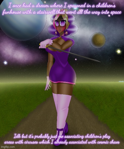 You have angered the Kashiko | I once had a dream where I spawned in a children’s funhouse with a stairwell that went all the way into space; Idk but it’s probably just me associating children’s play areas with circuses which I already associated with cosmic chaos | image tagged in you have angered the kashiko | made w/ Imgflip meme maker