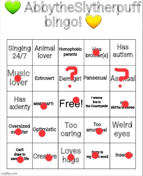 Hello Middle School stream, I just got 10k points so I can post now :) | image tagged in abbytheslytherpuff bingo | made w/ Imgflip meme maker