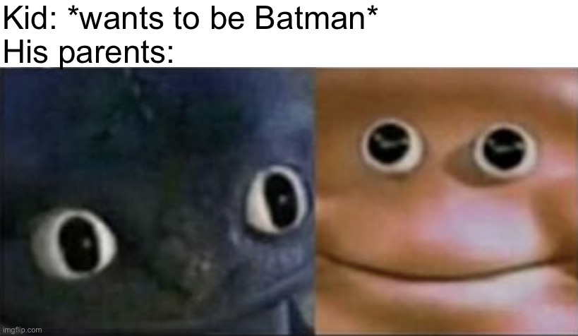 Blank stare dragon | Kid: *wants to be Batman*
His parents: | image tagged in blank stare dragon | made w/ Imgflip meme maker