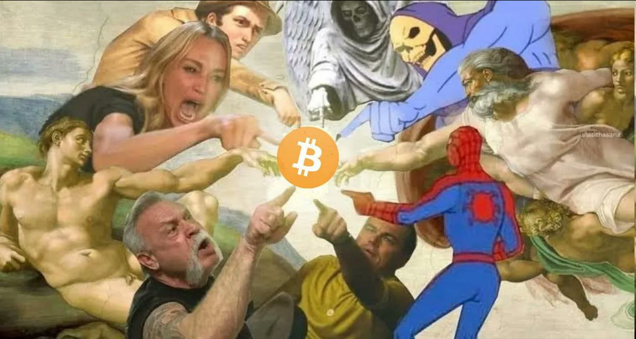 bitcoin pointing fingers Blank Meme Template