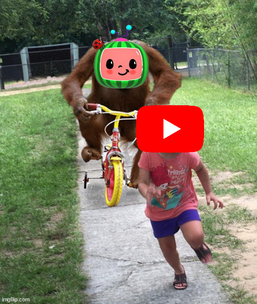 Bow down to our new leader | image tagged in chimpanzee chasing little girl | made w/ Imgflip meme maker