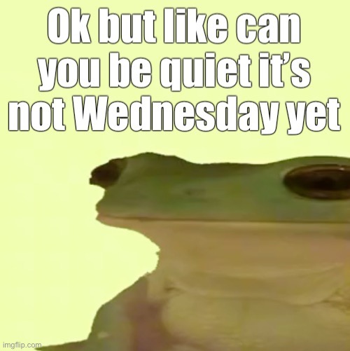 It’s not Wednesday my dudes | image tagged in it s not wednesday my dudes | made w/ Imgflip meme maker