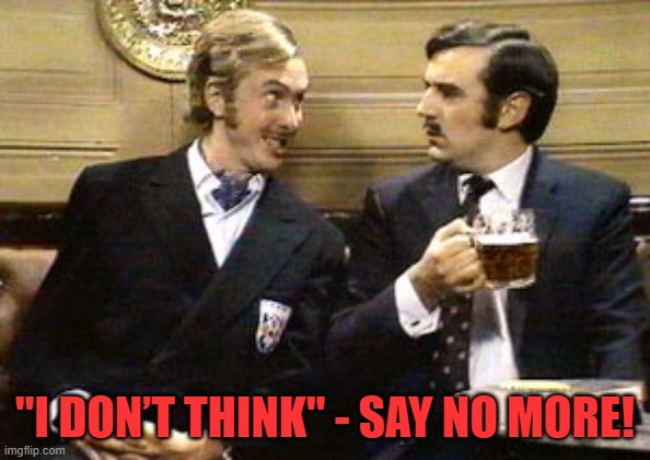 Say no more | "I DON’T THINK" - SAY NO MORE! | image tagged in say no more | made w/ Imgflip meme maker