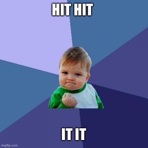 Hit that crap | HIT HIT; IT IT | image tagged in memes,success kid | made w/ Imgflip meme maker