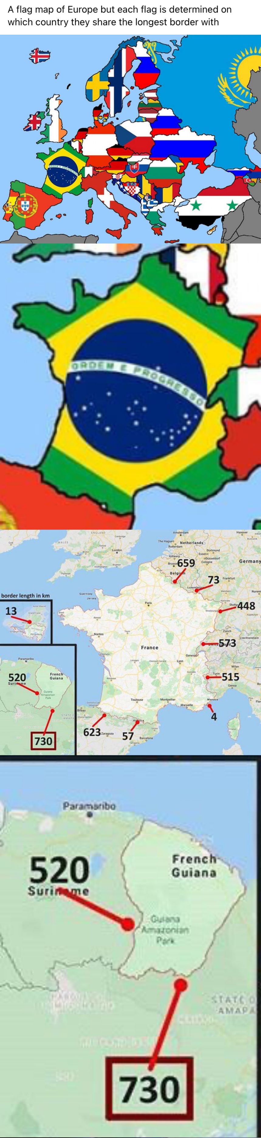 France borders Brazil extended Blank Meme Template