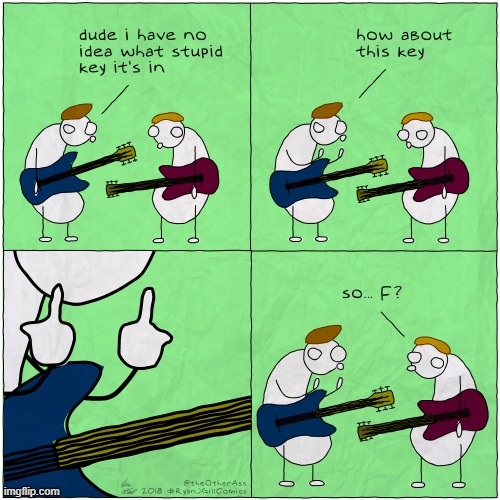 image tagged in memes,comics,band,key,middle finger,oh really | made w/ Imgflip meme maker