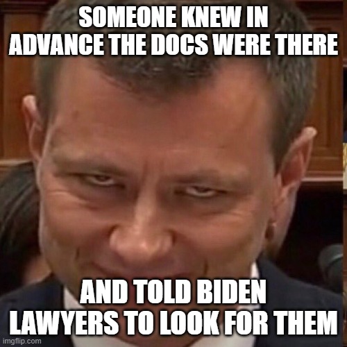 insurance policy | SOMEONE KNEW IN ADVANCE THE DOCS WERE THERE; AND TOLD BIDEN LAWYERS TO LOOK FOR THEM | image tagged in face of the deep state | made w/ Imgflip meme maker