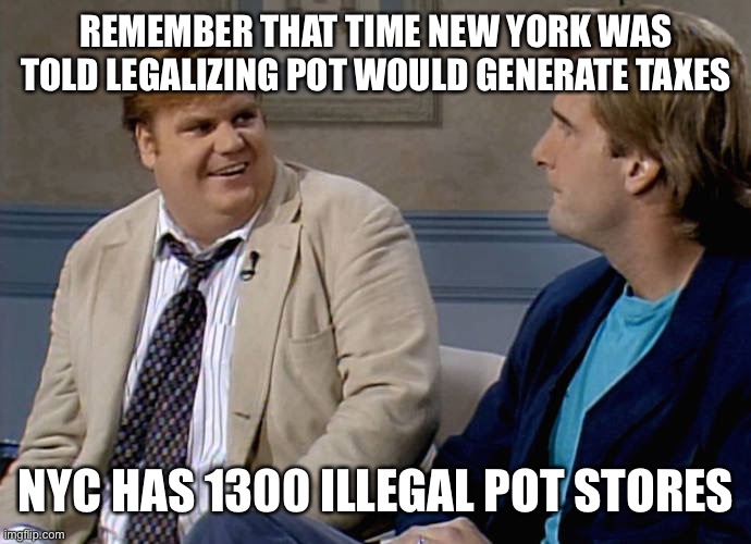 Remember that time | REMEMBER THAT TIME NEW YORK WAS TOLD LEGALIZING POT WOULD GENERATE TAXES; NYC HAS 1300 ILLEGAL POT STORES | image tagged in remember that time | made w/ Imgflip meme maker