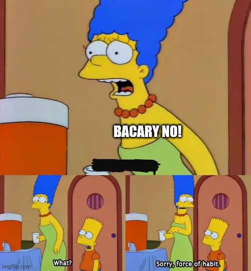 Simpsons bart no | BACARY NO! | image tagged in simpsons bart no | made w/ Imgflip meme maker