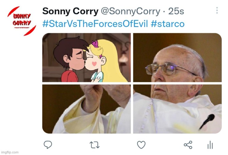 Even pope franics loves Starco | image tagged in svtfoe,pope francis,starco,memes,funny,star vs the forces of evil | made w/ Imgflip meme maker