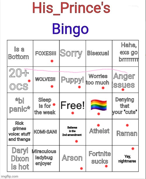 Miraculous Ladybug Bingo Card