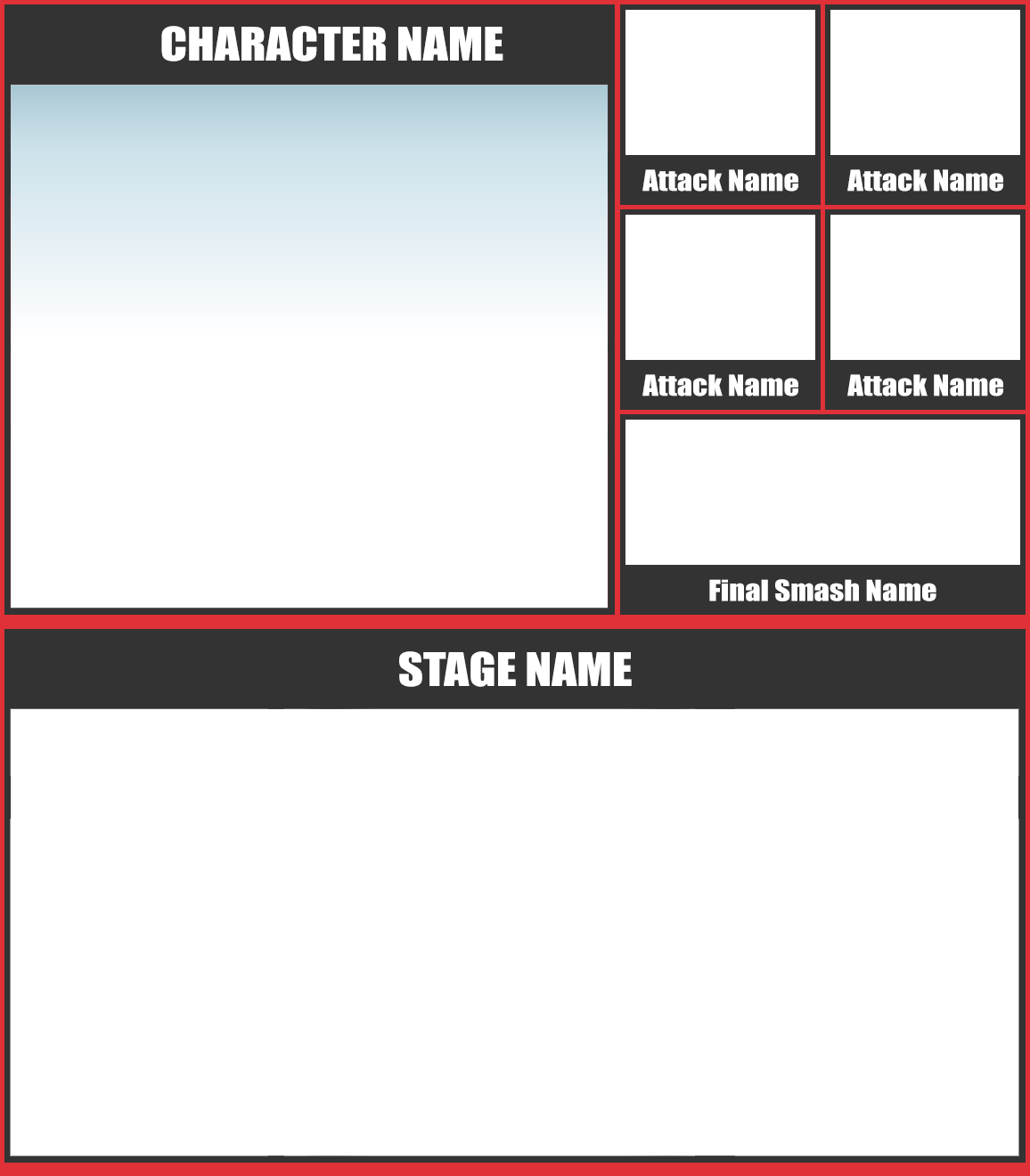 Smash bros character and stage idea Blank Meme Template