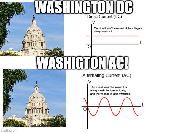 Washington DC & Washington AC | WASHINGTON DC; WASHIGTON AC! | image tagged in america,washington dc,american | made w/ Imgflip meme maker