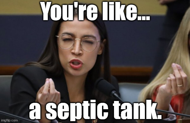 aoc Thinks you're full of Feces Blank Meme Template