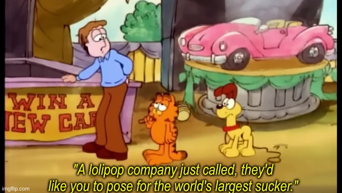 New template that is public | image tagged in garfield largest sucker | made w/ Imgflip meme maker
