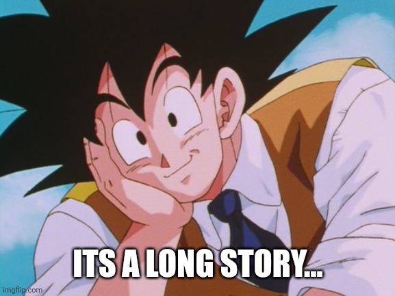 Condescending Goku Meme | ITS A LONG STORY... | image tagged in memes,condescending goku | made w/ Imgflip meme maker