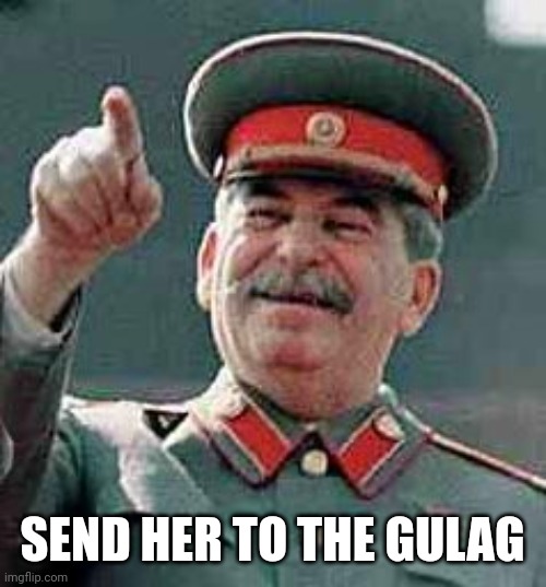 Stalin Gulag | SEND HER TO THE GULAG | image tagged in stalin gulag | made w/ Imgflip meme maker