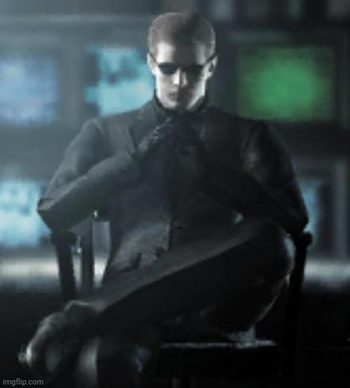 Devious Wesker | image tagged in devious wesker | made w/ Imgflip meme maker